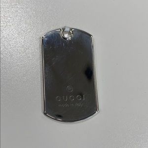Silver Gucci Dog Tag